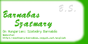 barnabas szatmary business card