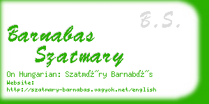 barnabas szatmary business card